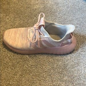Pink Adidas running shoes